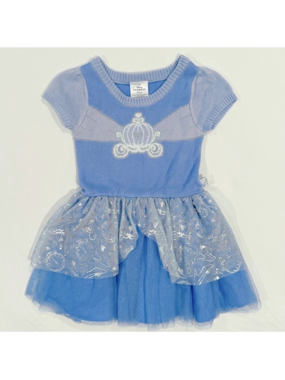 New Disney Cinderella Sweater Costume Dress Girls 3T Tulle Princess Halloween